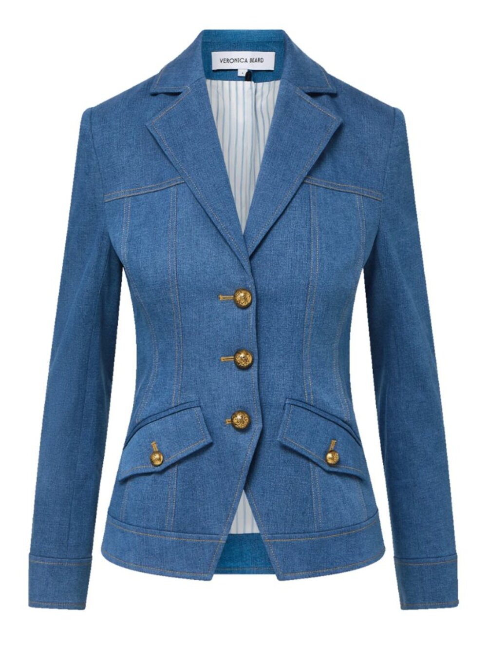 Veronica Beard Randy Denim Dickey Jacket Blazer Blue Cosmo Size 4